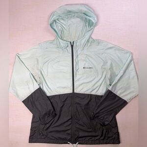 Columbia Flash Forward Women’s Size L Windbreaker Jacket Blue Black Zip Pockets